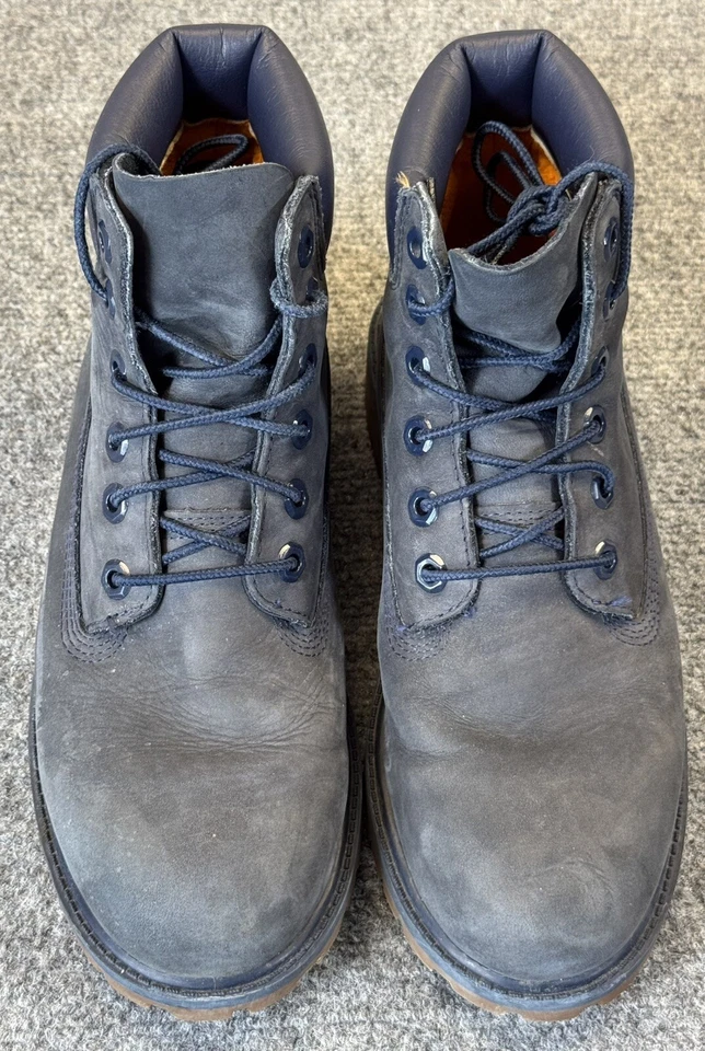 Botas de couro Timberland masculinas tamanho 6 azul nobuck clássico com cadarço 3793A - Imagem 2 de 4