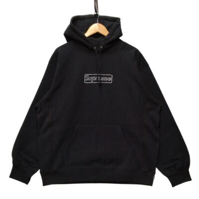 SUPREME Kaws boîte à craie logo Parker coton noir L authentique points de vente / 50327