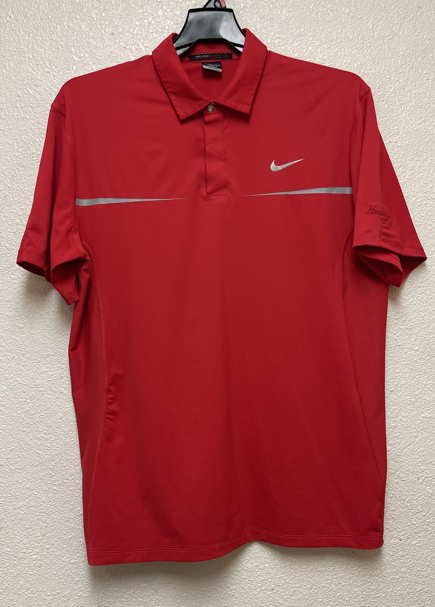 tiger woods red nike golf shirt