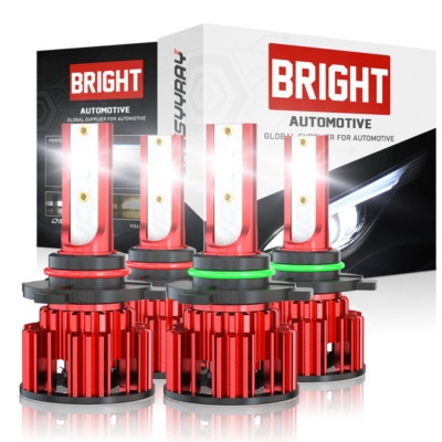 9005 9006 LED Headlight Kit 6000K Combo Bulbs High Low Beam Super Bright White