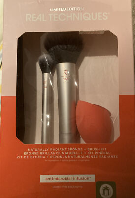 Real Techniques 4-teiliges Geschenkset limitierte Auflage Schwamm Make-up Pinsel Kit