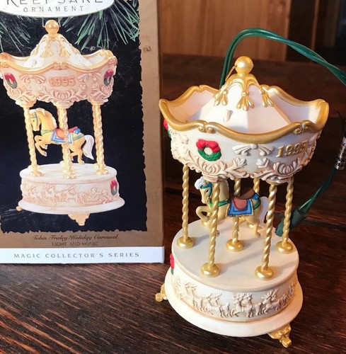 Hallmark "Tobin Fraley Holiday Carousel" Ornament Light & Music 1995 NIB {Box 3} - Picture 6 of 10