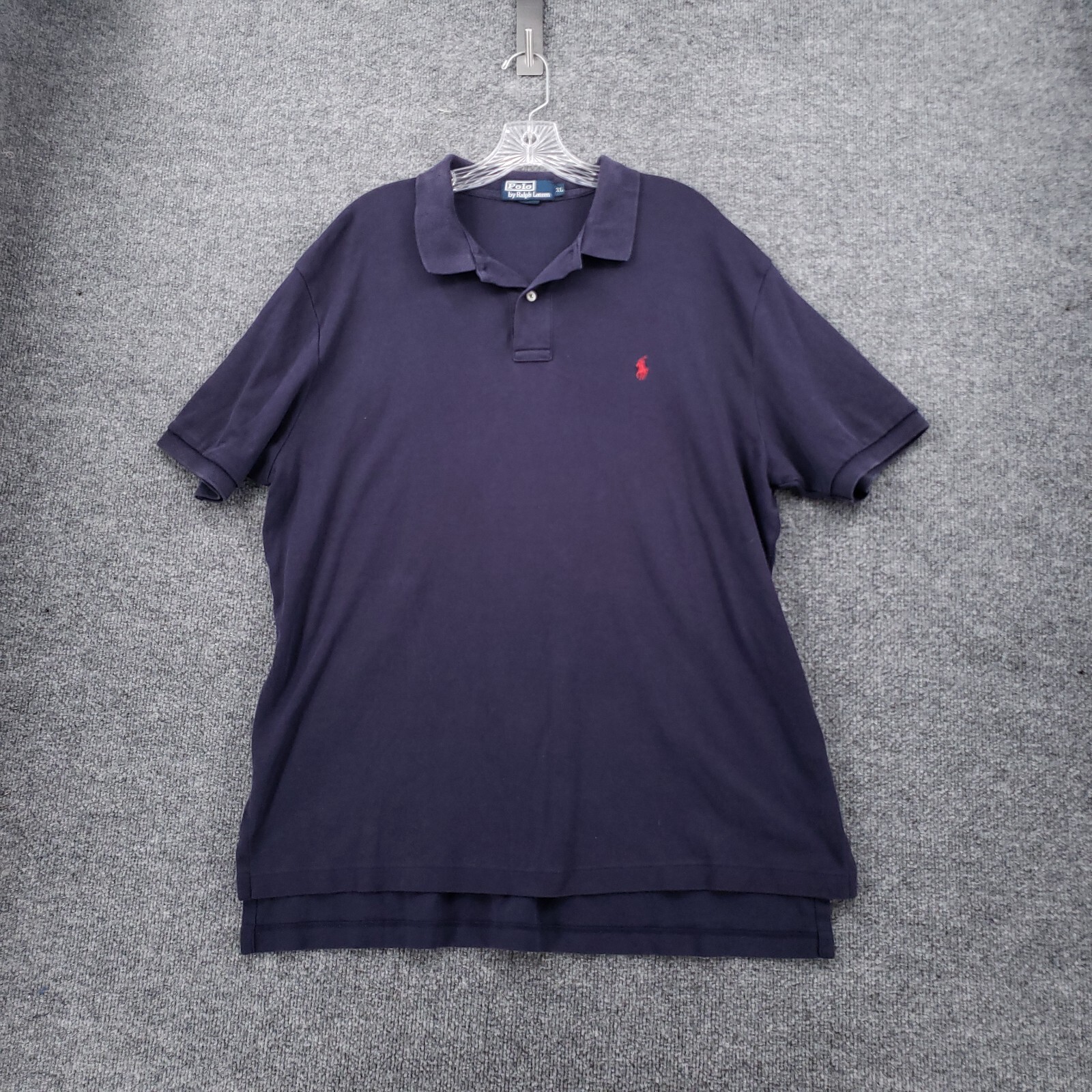 Polo Ralph Lauren camicia uomo XL blu manica corta colletto cotone golf pony