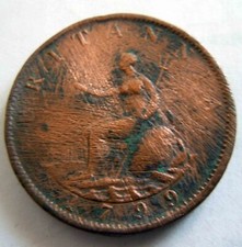 &bull;1799&bull;GEORGE III&bull;1/2 PENNY&bull; FINE