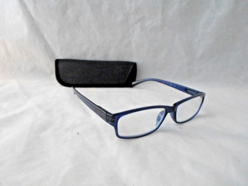 JOSCHOO Dark Blue Frame Women's Reading Computer Glasses/Case +4.00 G24