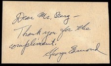 George Edmond Sportswriter Note Signed Autograph Sig Berg Collection (no COA)