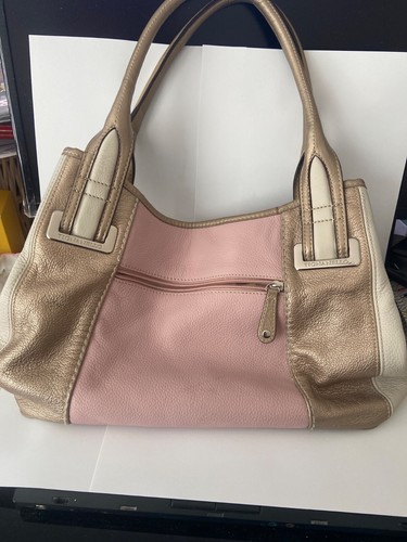 Tignanello Metallic Gold & Pink Shoulder Bag Vintage - Picture 4 of 14