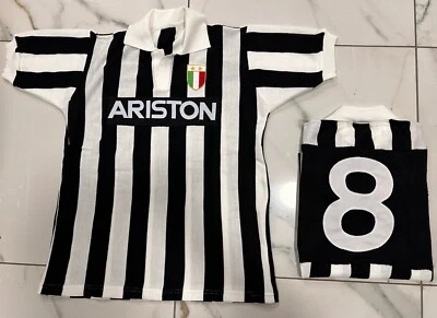SENZA MARCA maglia Juve Ariston 1984/85 Marco Tardelli N°8 Calcio Acrilico Vintage Lanetta