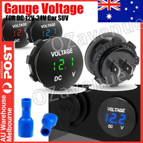 Volt Gauge Meter Voltage LED Digital Display DC 12V-24 Car SUV Panel Voltmeter - Picture 1 of 15