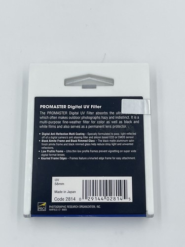 Promaster Digital UV Precision Optical Filter 58mm Lens Made in Japan - Picture 6 of 6
