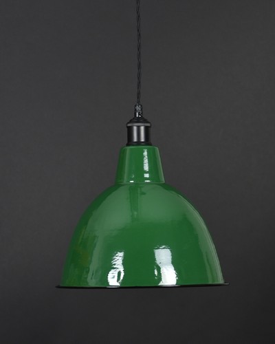 Factory Green Classic Vintage Industrial Factory Enamel Light Shade Pendant - Picture 14 of 39