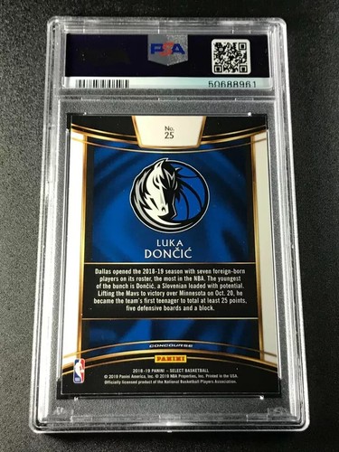 LUKA DONCIC 2018 PANINI SELECT #25 CONCOURSE ROOKIE RC PSA 10 GEM LAKERS NBA - Picture 2 of 4