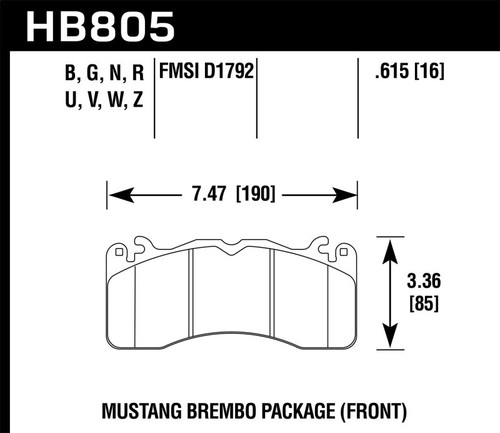 Plaquette vente de frein à disque Hawk Performance HB805U.615 DTC-70 convient 15-19 Mustang
