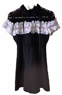 Vintage Cutwork Lace Black Dress - Small | eBay