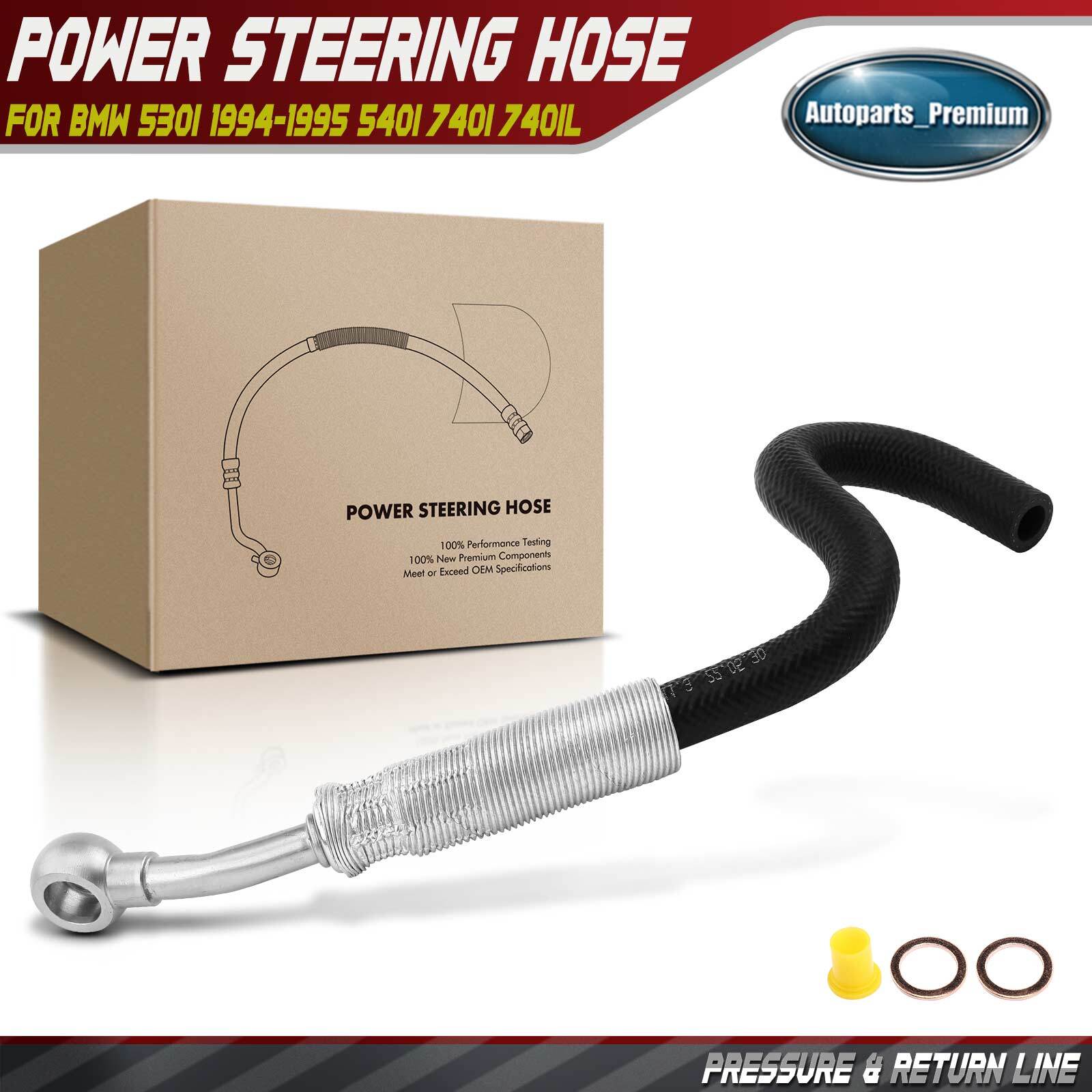 Power Steering Return Line Hose Assembly for BMW E34 530i 93-95 