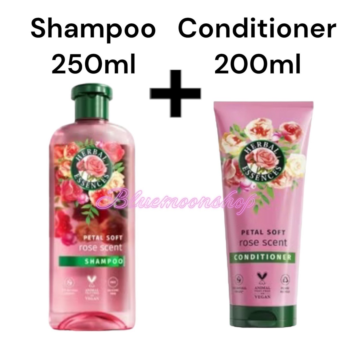 Herbal Essences Petal Soft Rose scent Shampoo 250ml and Conditioner  200ml/NEW