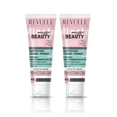 2x50ml REVUELE Mattifying Cream Primer - For Oily and Combination Skin