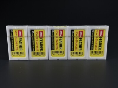 50 Feather Shaving Razor  Blades Stainless Double Edge Original Made in Japan