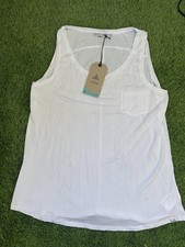 prAna WOMENS FOUNDATION SCOOP POCKET NECK TANK SIZE LARGE WHITE NWT