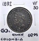 1892 Colombia 50 centavos