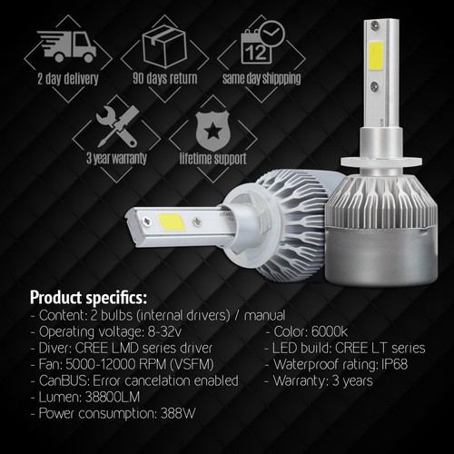 XENTEC LED HID Foglight Conversion kit 880 6000K for 2002-2007 Saturn Vue - Picture 6 of 12