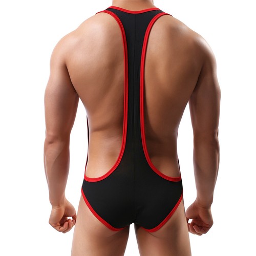 Hombre Hielo Seda Suave Leotardo Estiramiento Lucha Libre Singlete Bodysuit Jumpsuit Brief - Imagen 6 de 59
