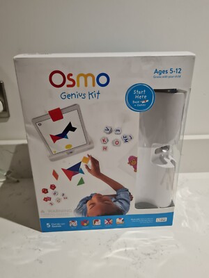 Osmo Genius Kit mit Basis 5 Spiel Apps Teile für iPad Tangram Wörter etc. - gebraucht