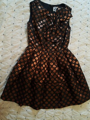 bronze polka dot dress