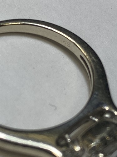 14K IKS Zelle White Gold Modern Diamond Engagement Ring. Size 5.75. - Picture 15 of 17