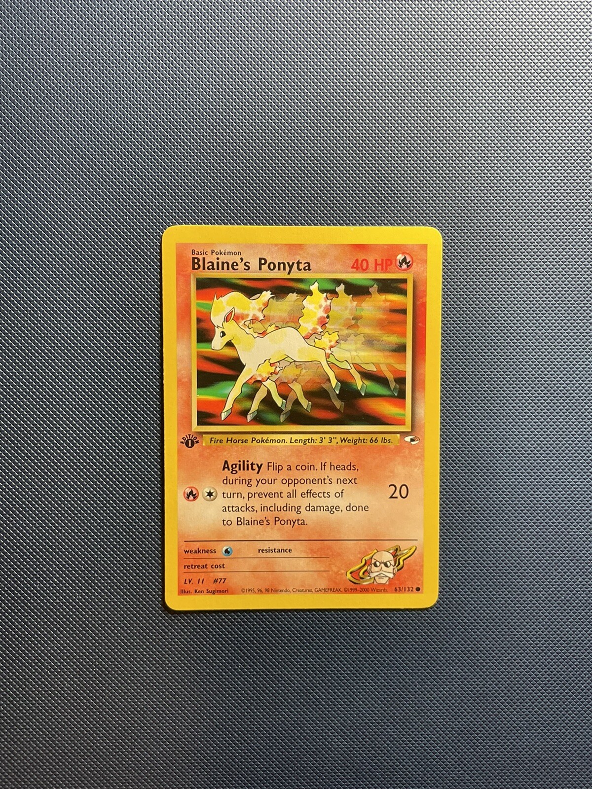 (NM) Blaine's Ponyta Gym Heroes 63/132 1st Edition Common Pokémon TCG