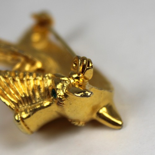 Vintage Scottish Terrier Brosche Lind-Gal goldfarben Hund grün Strass 1,75" - Bild 8 von 10