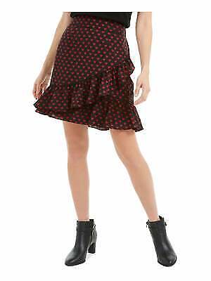 Maison Jules Women's Black Heart Print Knee Length Ruffled Skirt, Size Small - Picture 1 of 1