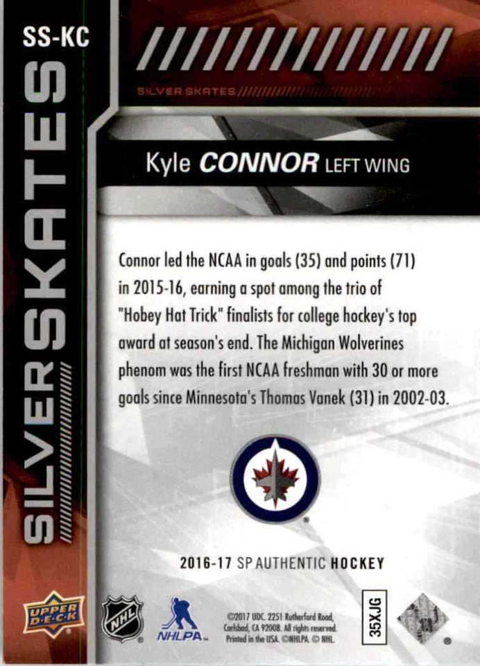 2016-17 SP Authentic Silver Skates Kyle Connor #SS-KC - Image 2 of 2