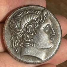 Unresearched Ancient Roman Greek King Image Coated Coin