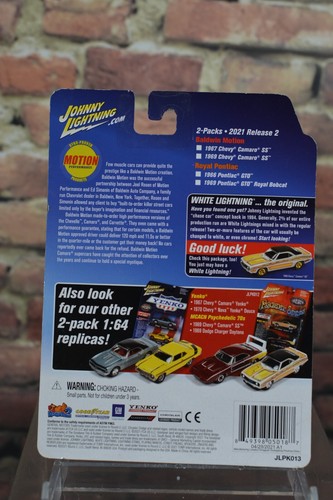 Johnny Lightning Premium Diecast Baldwin Motion 1967 & 69 Chevy Camaro SS 2 Pack - Picture 2 of 2