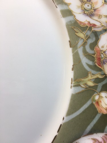 (8) R L Limoges 9.5 Inch Art Nouveau with Poppies DINNER PLATES - Picture 12 of 12
