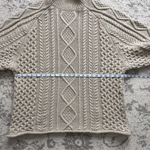 Essentials Fear of God XL Cableknit Mock Turtlenck Beige Chunky Streetwear Size - Picture 7 of 9