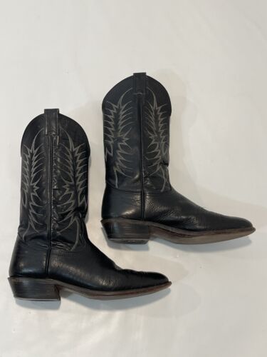 Botas de Vaquero NOCONA Para Hombre 10D Negras Punta Redonda Western Hechas en EE. UU. - Imagen 17 de 22