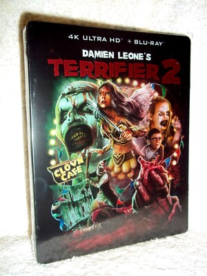 Terrifier 2 (4K/Blu-ray, 2023, STEELBOOK) NEW Damien Leone violent clown slasher
