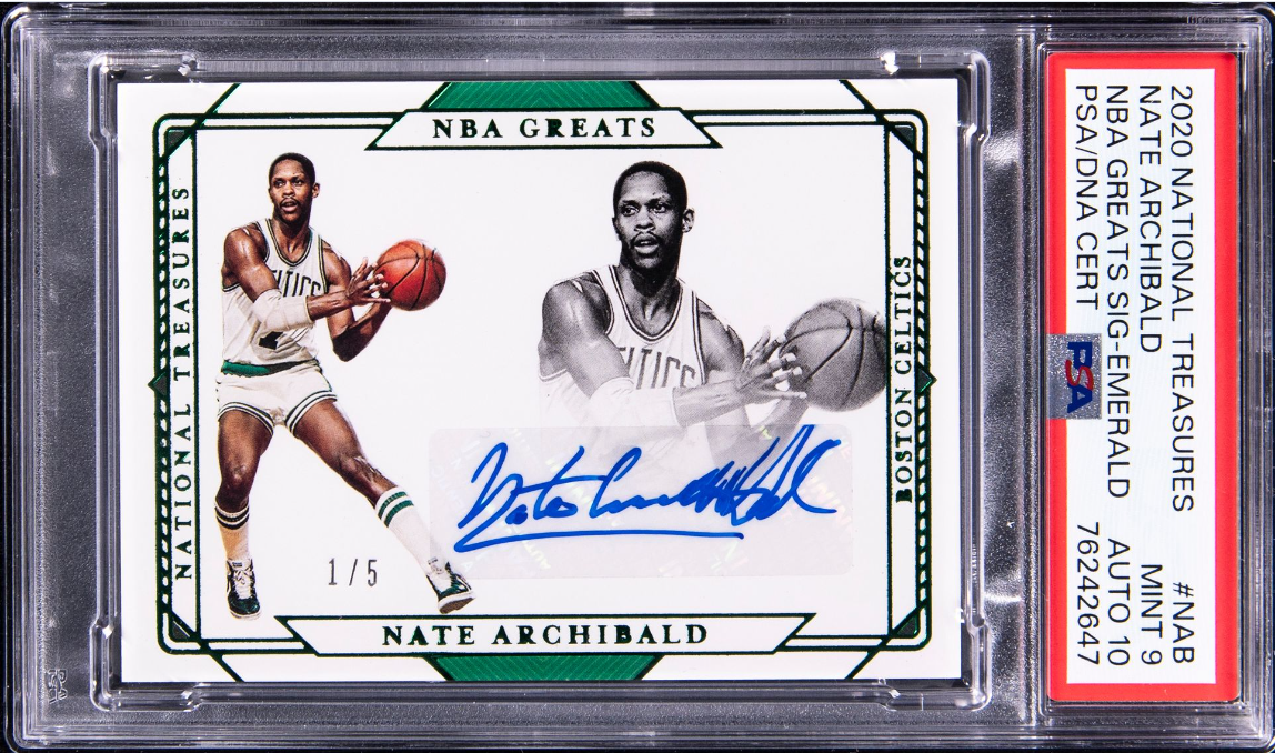 2020 NATIONAL TREASURES NBA GREATS SIGNATURES EMERALD 1/5 NATE