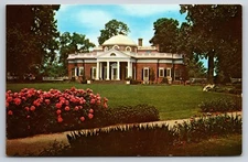 Monticello Charlottesville Virginia Thomas Jefferson House Vintage Postcard