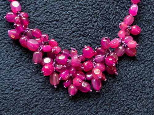 Robert Rose QVC Multi-Strand Pink Bead Faceted Adjustable Art Necklace 21” - Picture 2 of 5