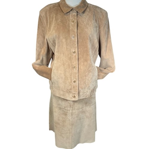 Isaac Mizrahi for Target 100% Leather 2 Piece Set Skirt and Jacket Size 12 - Picture 3 of 21