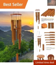 Deep Tone Bamboo Wind Chimes - 38" Elegant Outdoor Melody for Tranquil Spaces