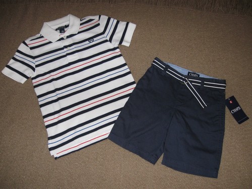 Chaps Boys Polo/Short Set size 5 (Red, White, Blue) - Picture 3 of 5
