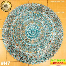 Large Flower Design Wood Wall Decor Circle Frame Wall Art Hanging 36" Designed i