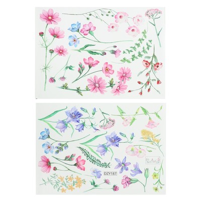  2 Pcs Blumen Wandtattoo Wanddekoration Schlafzimmer Home Wall Decoration