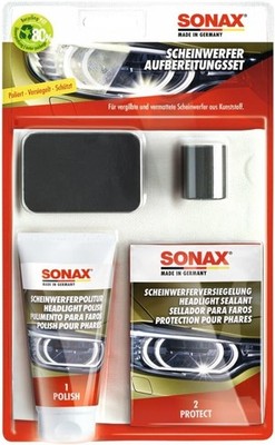 SONAX Scheinwerfer AufbereitungsSet Kunststoff Scheinwerfer 04059410 85ml