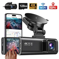 REDTIGER Dash Cam Front and Rear 4K With 3.18 Inch Touch Screen, Free 128GB Card