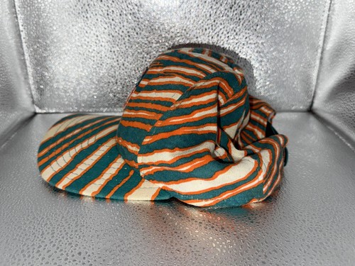 Cappello berretto vintage Miami Dolphins Snap Back arancione acqua NFL calcio anni 90 Zubaz uomo - Foto 3 di 7